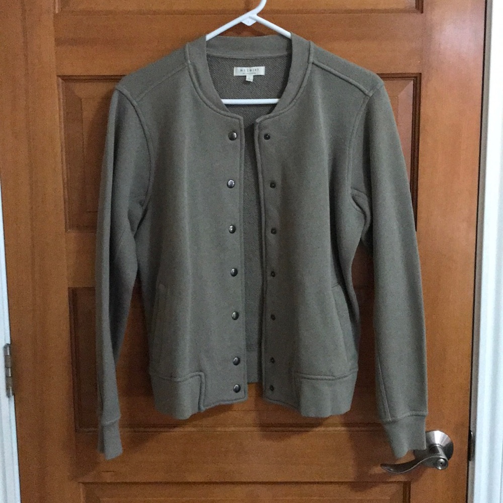 Madewell Green Sweater Bomber Jacket - Picture 1 of 4